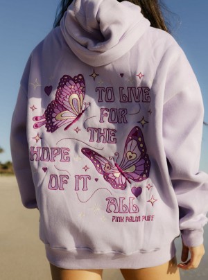 Purple Pink Palm Puff To Live For the Hope of it All Hoodie | US-DWZRM4971