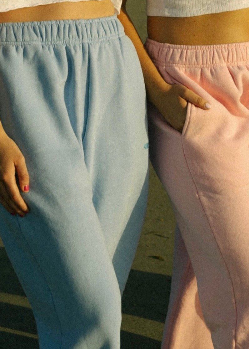 Blue Pink Palm Puff Puff Sweatpants | US-BWCGZ5178