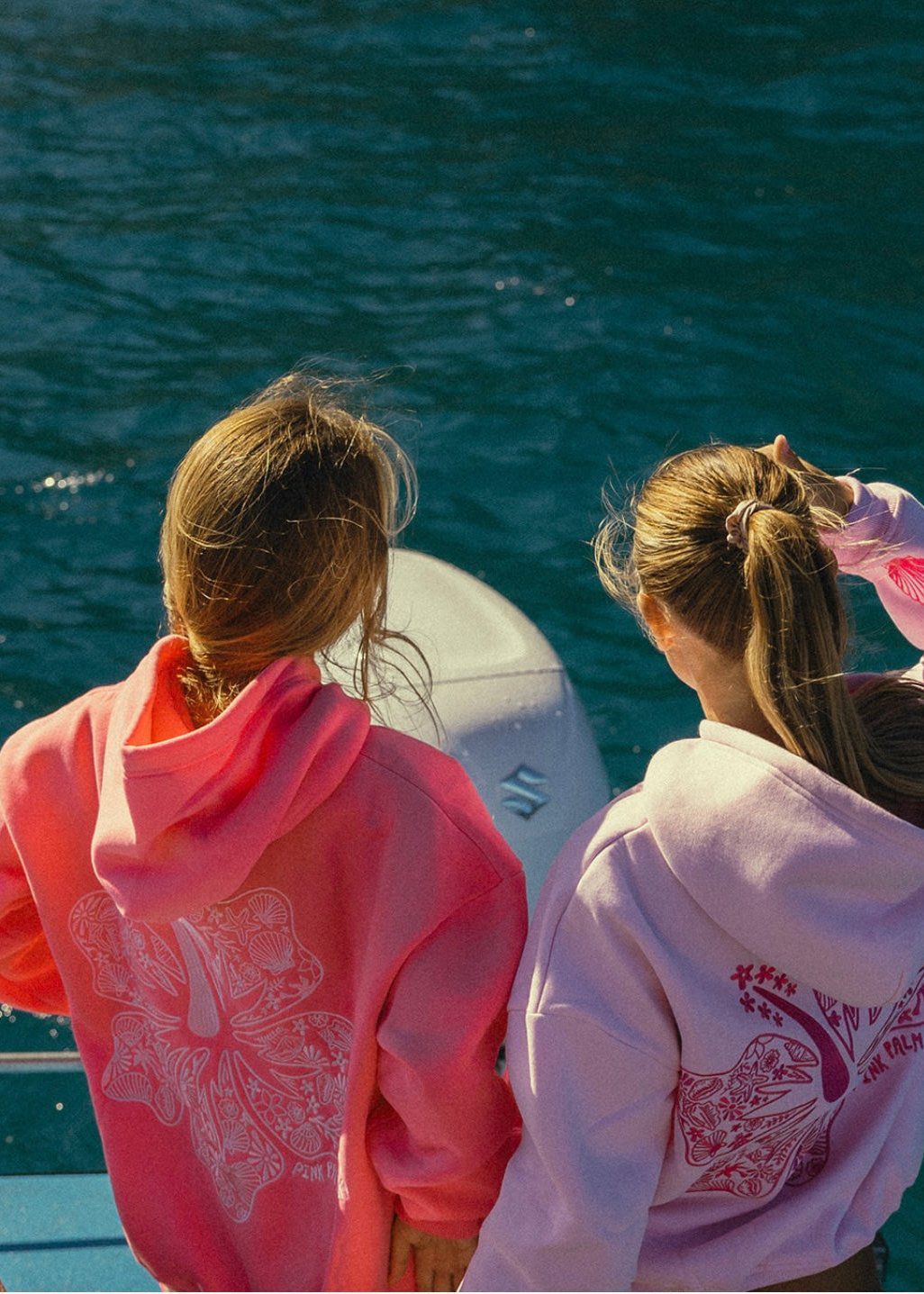 Pink Pink Palm Puff Hawaii Hibiscus Hoodie | US-XTCDN7219