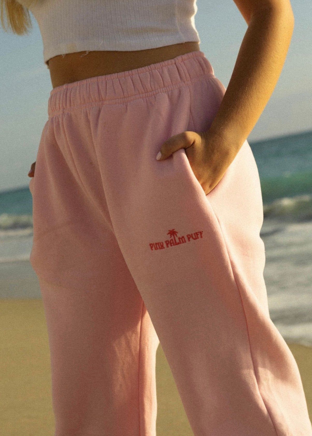 Pink Pink Palm Puff Puff Sweatpants | US-WZYOK3168